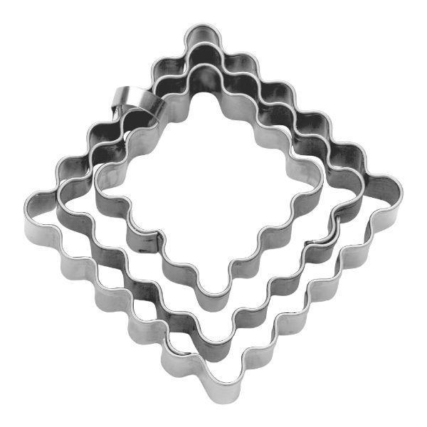 Udstikker Sæt med Firkantede og Bølgede Former - 3 Stk