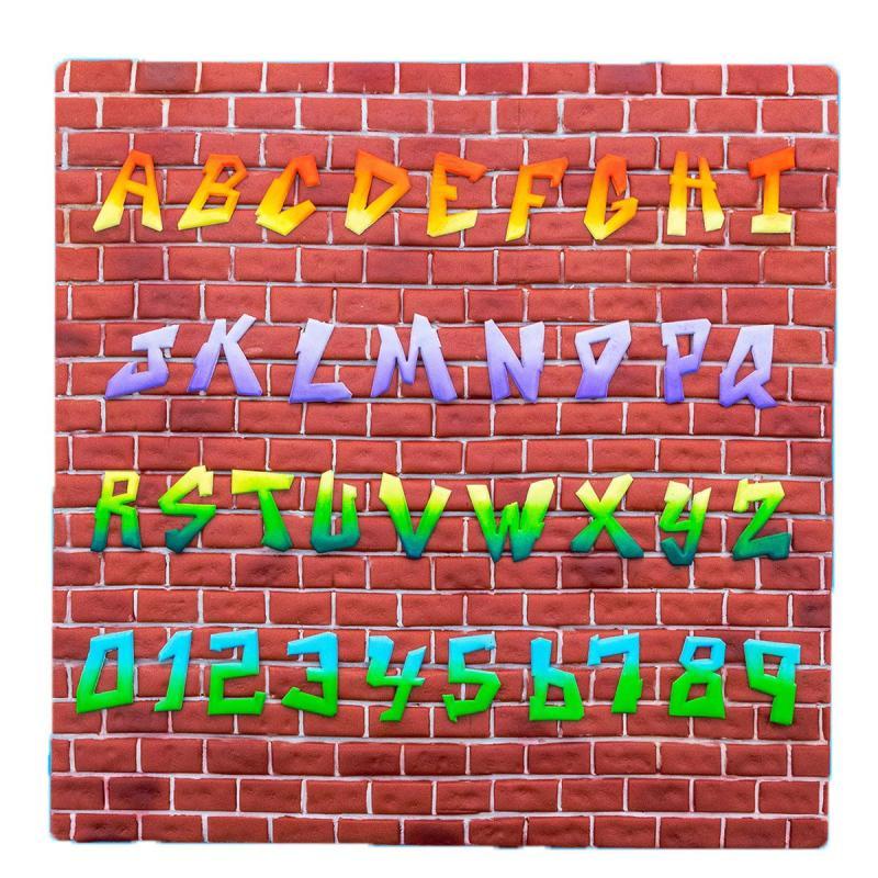 Udstikker "Graffiti" til Tal og Bogstaver - Black Friday Tilbud!