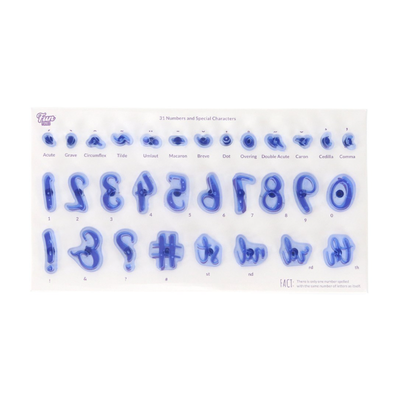 Ustikker PME Fun Fonts - Tal og Symboler til Bagning