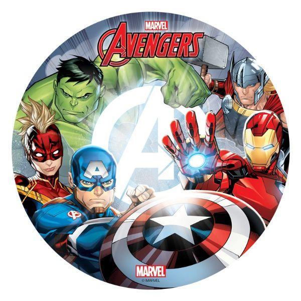 Sukkerfri Vaffelpapir Avengers Ø20 Cm - Perfekt til Bagning!
