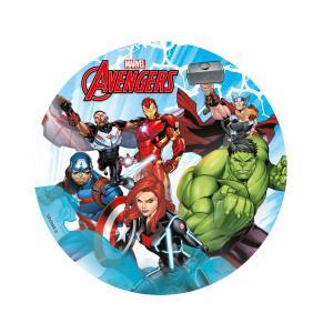 Sukkerfri Vaffelpapir Avengers Ø15 cm - Kagepynttilbud!