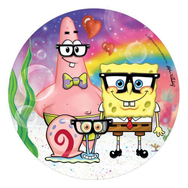 Sukkerfri Vaffelpapir med Svampebob Ø20 cm til Festlige Kager