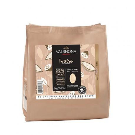 Valrhona Hvid Chokolade Feves Ivoire 35 - 1 Kg Kvalitet