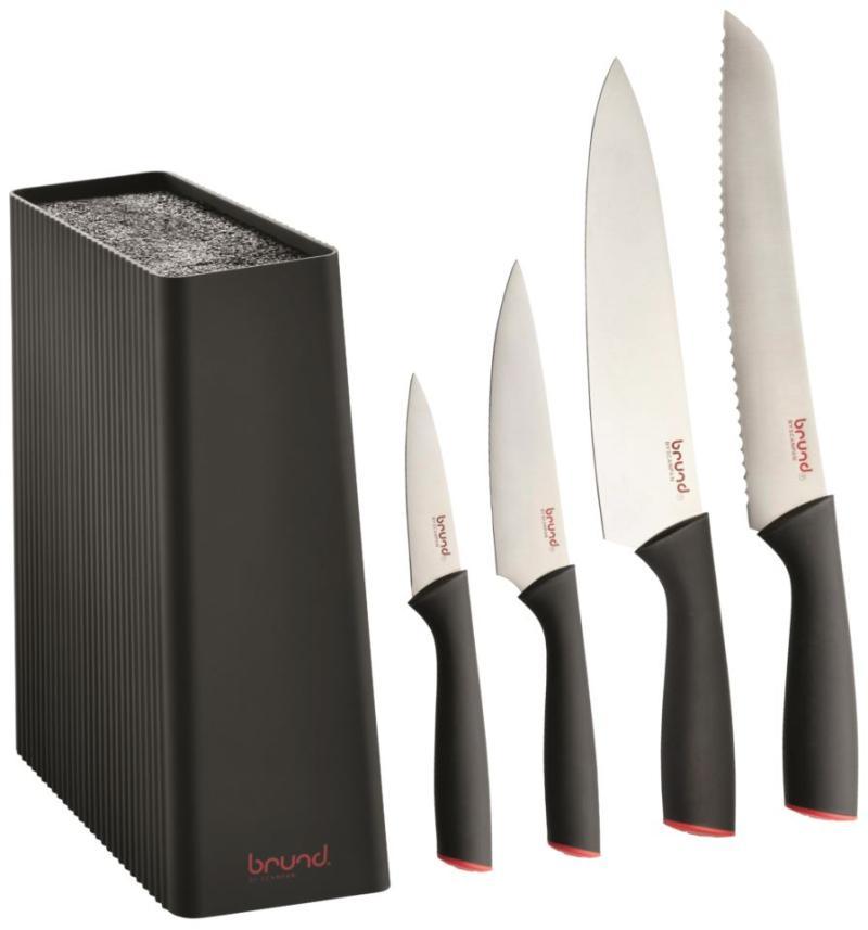 Brund By Scanpan Knivblok med 5 Knive - Køkkenmusthave