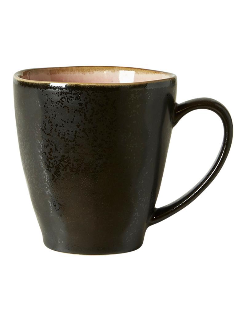 Stort Rosa/Sort Krus med Hank - Stilfuldt Design til Dit Bord