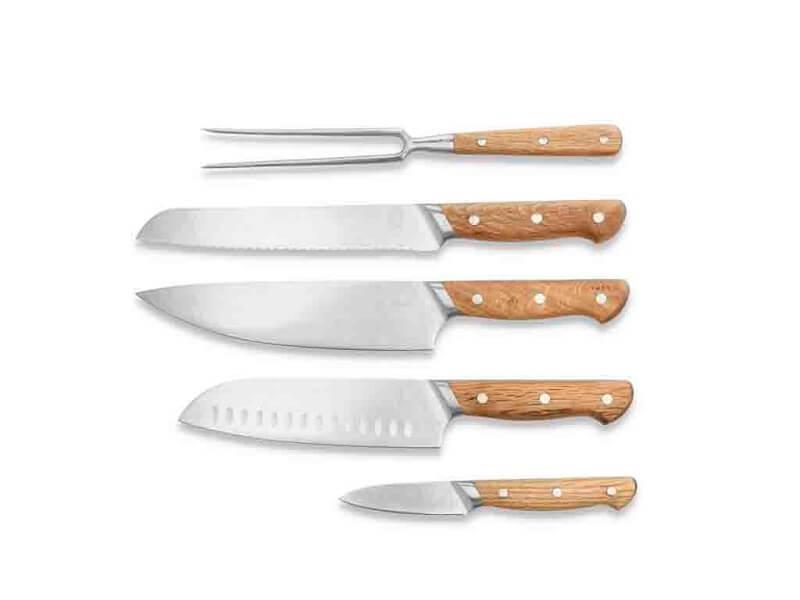 Morsø Foresta Knivsæt - 5 Dele i Eg og Rustfrit Stål