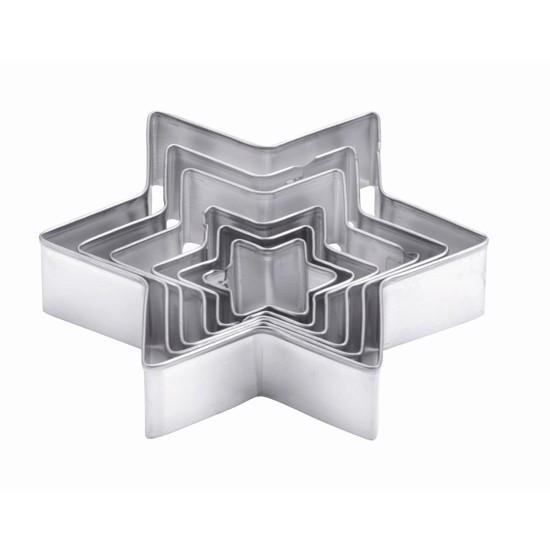Stjerneformet Udstikker Sæt – 6 Størrelser i Rustfrit Stål
