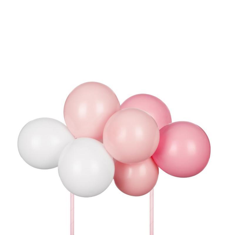 Festlig Ballon Kage Topper Sæt - Pink Dekoration Kit