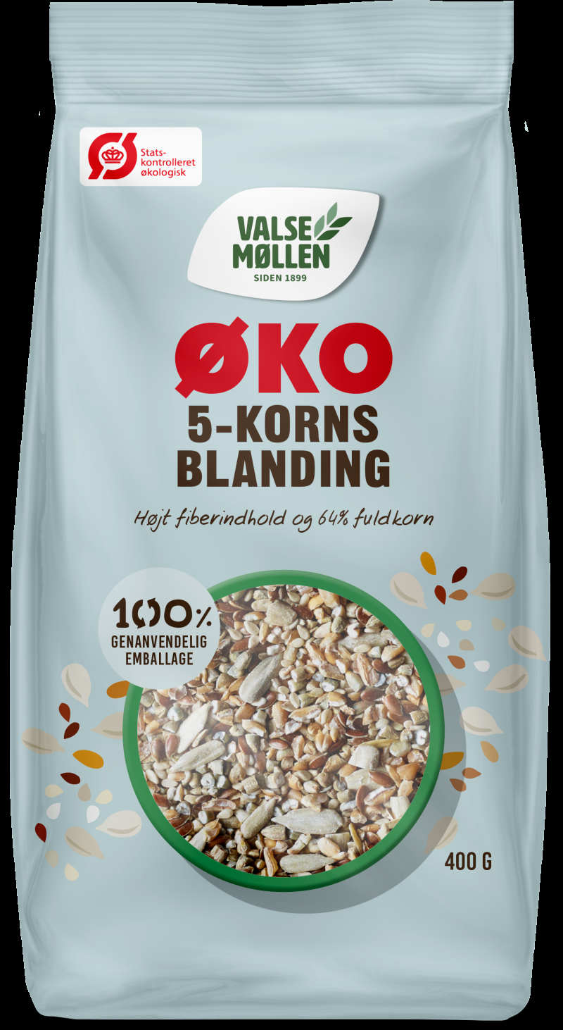 Økologisk 5 Kornsblanding 500 G - Valsemøllen Tilbud!