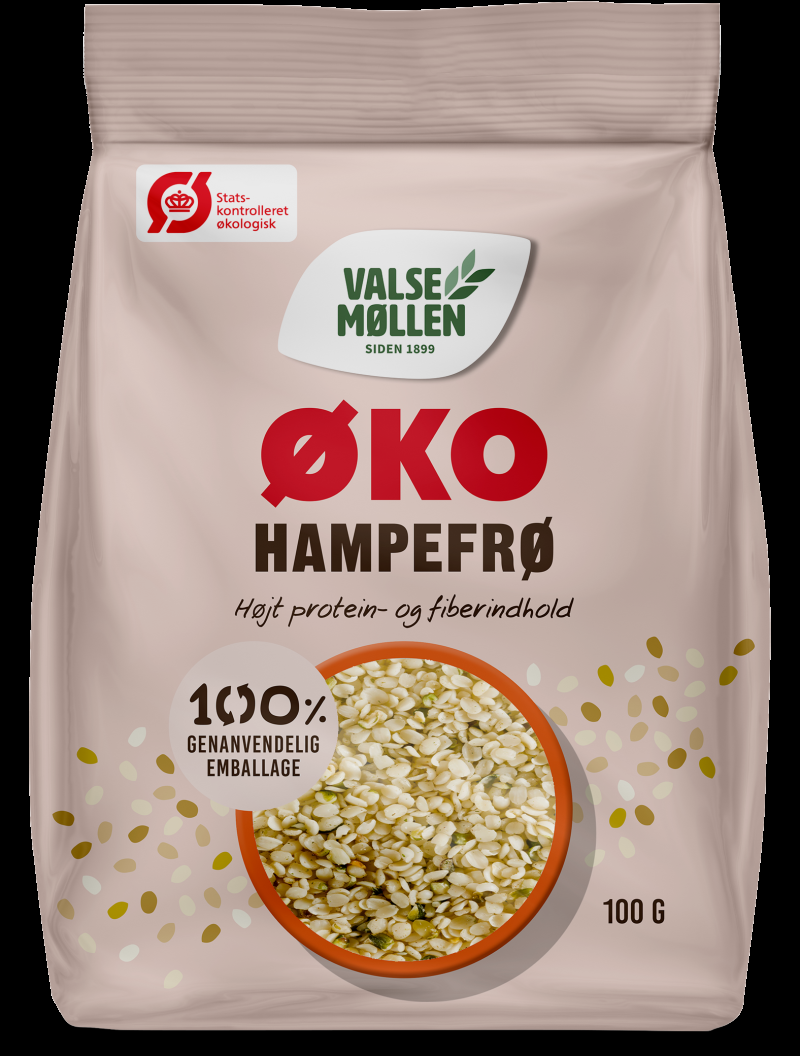 Økologiske Hampefrø 90 G fra Valsemøllen – Sund Snack!