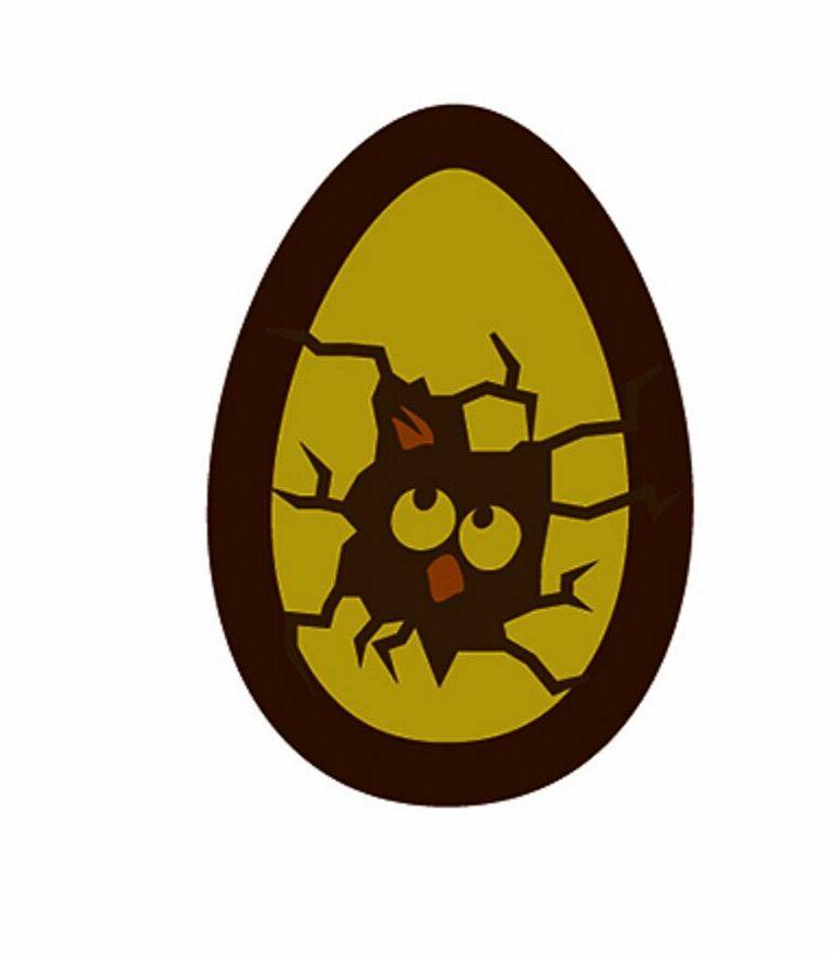 Chokolade Transfer til Påske - Broken Egg, 3 Ark