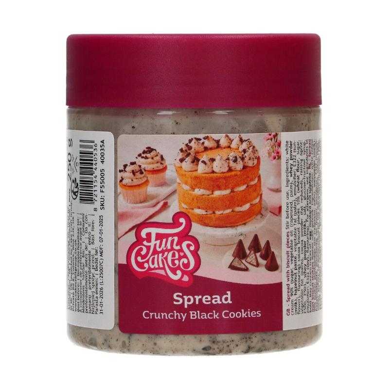 Funcakes Crunchy Black Cookies Spread 250g - Kreativ Nydelse