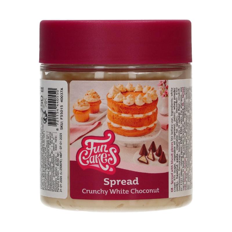 Funcakes Crunchy Hvid Chokolade Spread 250g - Kreativitet i Køkkenet