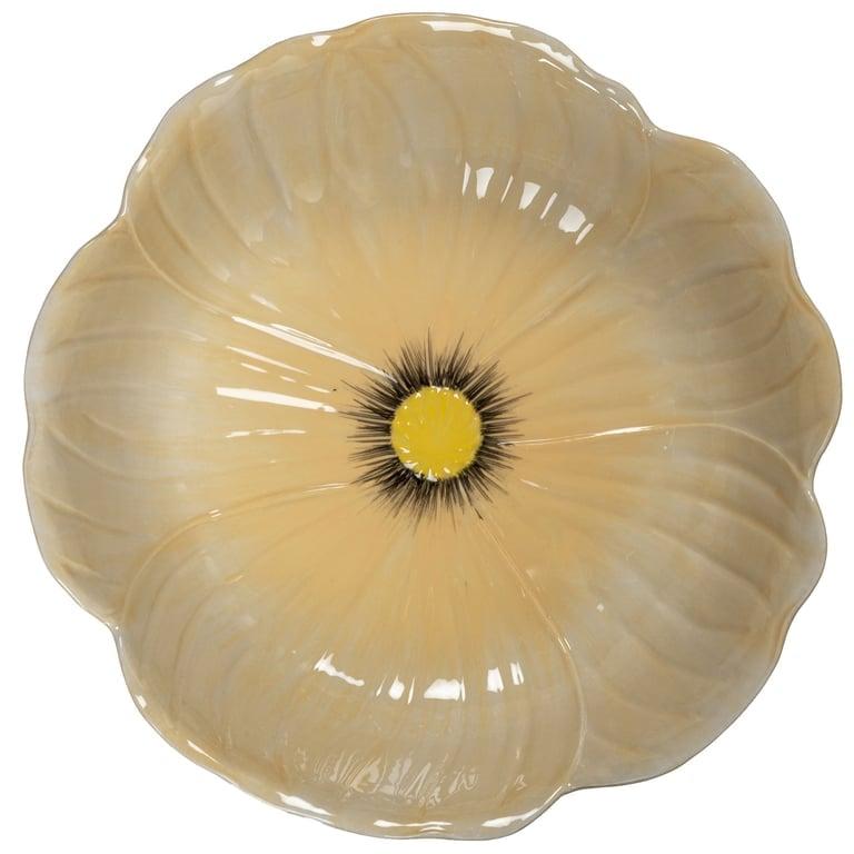 Byon Poppy L Salatskål i Beige – Elegant Blomsterdesign