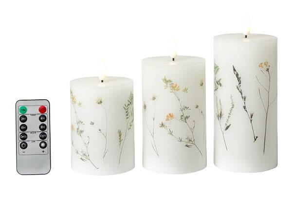 Da'core LED Bloklyssæt 3 Stk med Fjernbetjening - Blomster