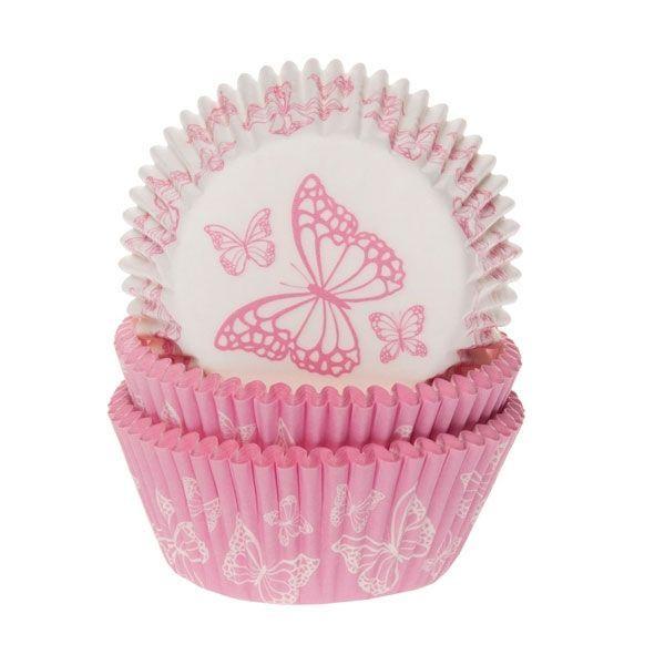 House Of Marie Butterfly Pink Muffinsforme - 50 Stk
