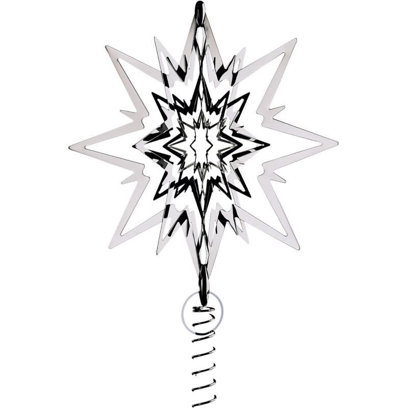 Elegant Sølv Juletræsstjerne – Uundgåelig Julestemning