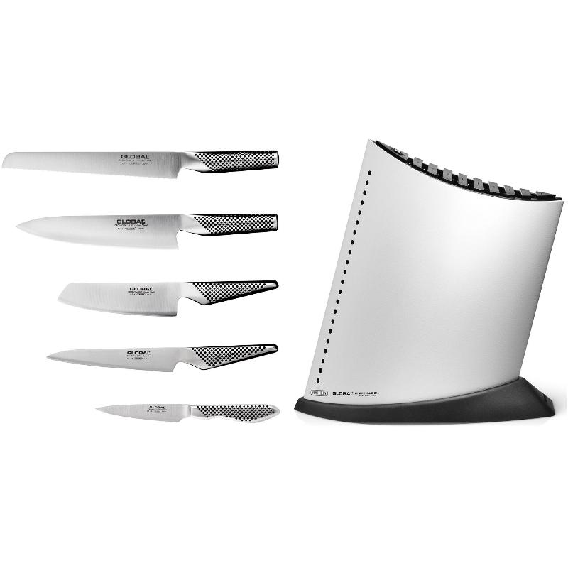 Global Knivsæt med Hvid Knivblok – Køkkenmusthave!