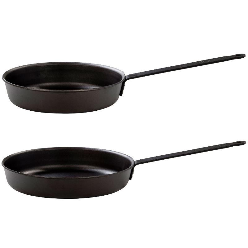 Kockums Jernverk Stegepandesæt i Kulstål – 24 & 28 Cm
