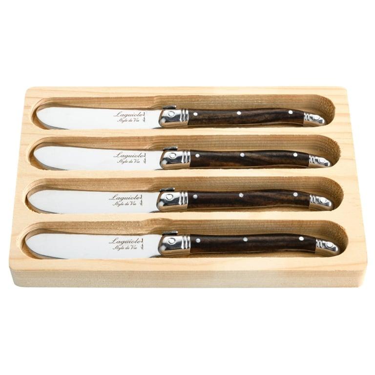 Laguiole Premium Smørkniv Sæt - 4 stk. Mørkebrun Elegance