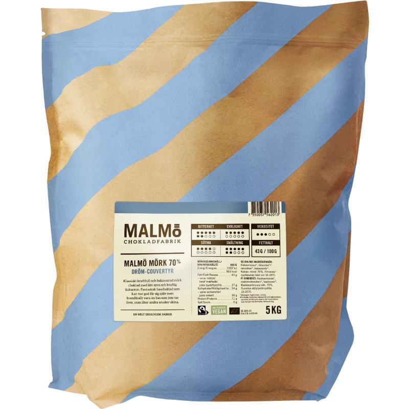 Malmö Mørk 70% Couverture Chokolade - Luksus til Bagning