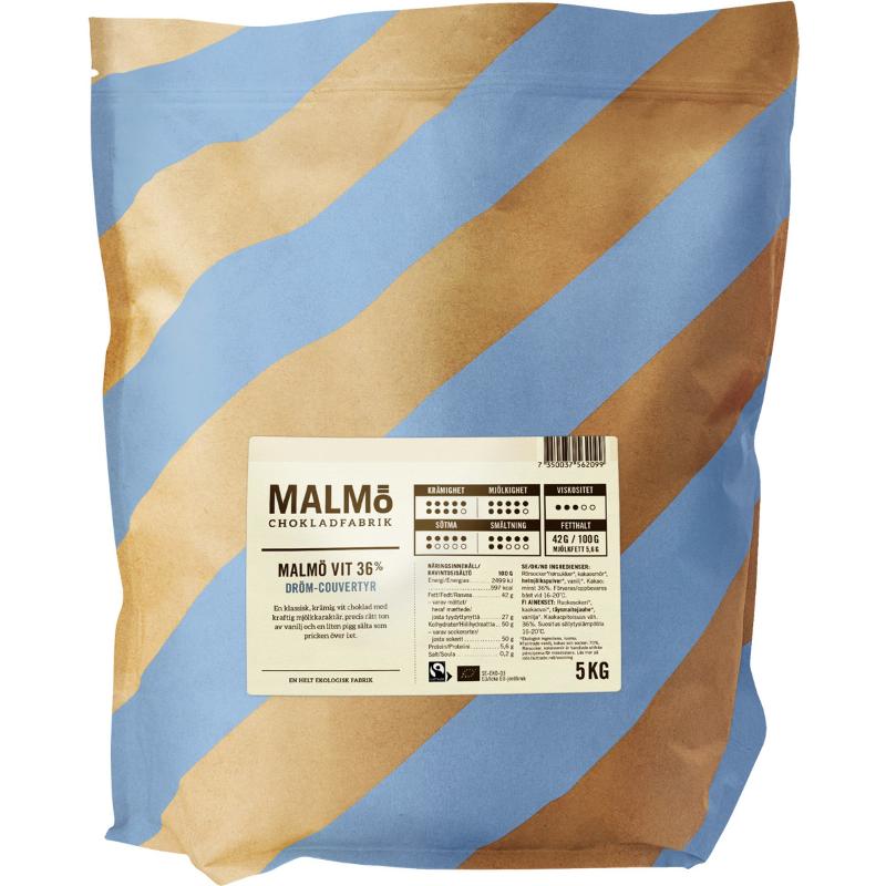 Malmö Hvid 36% Couverture - Luksus Chokolade til Madlavning