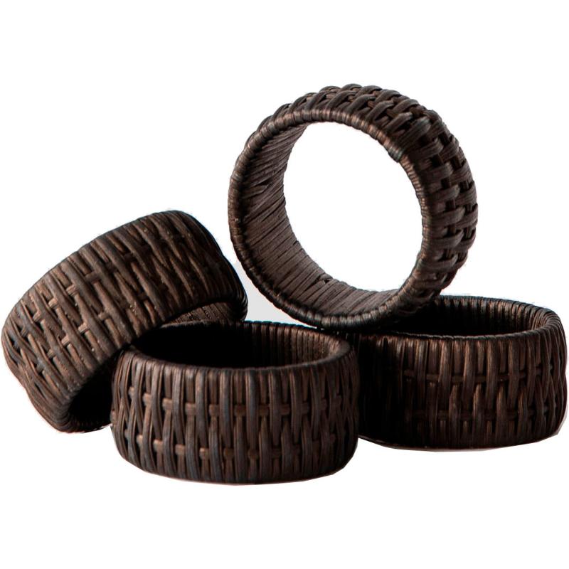 Mila Servietringe 4 Stk – Brun Elegance til Bordet