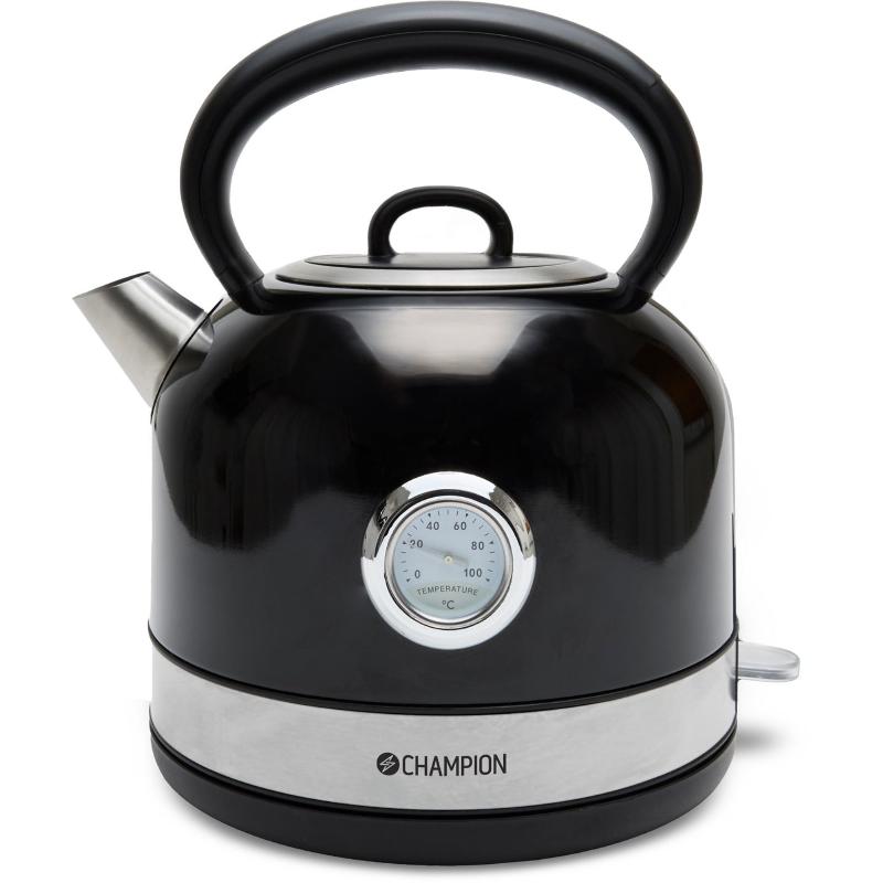 Retro Elkedel 1,7 Liter - Elegant Sort Design til Køkkenet