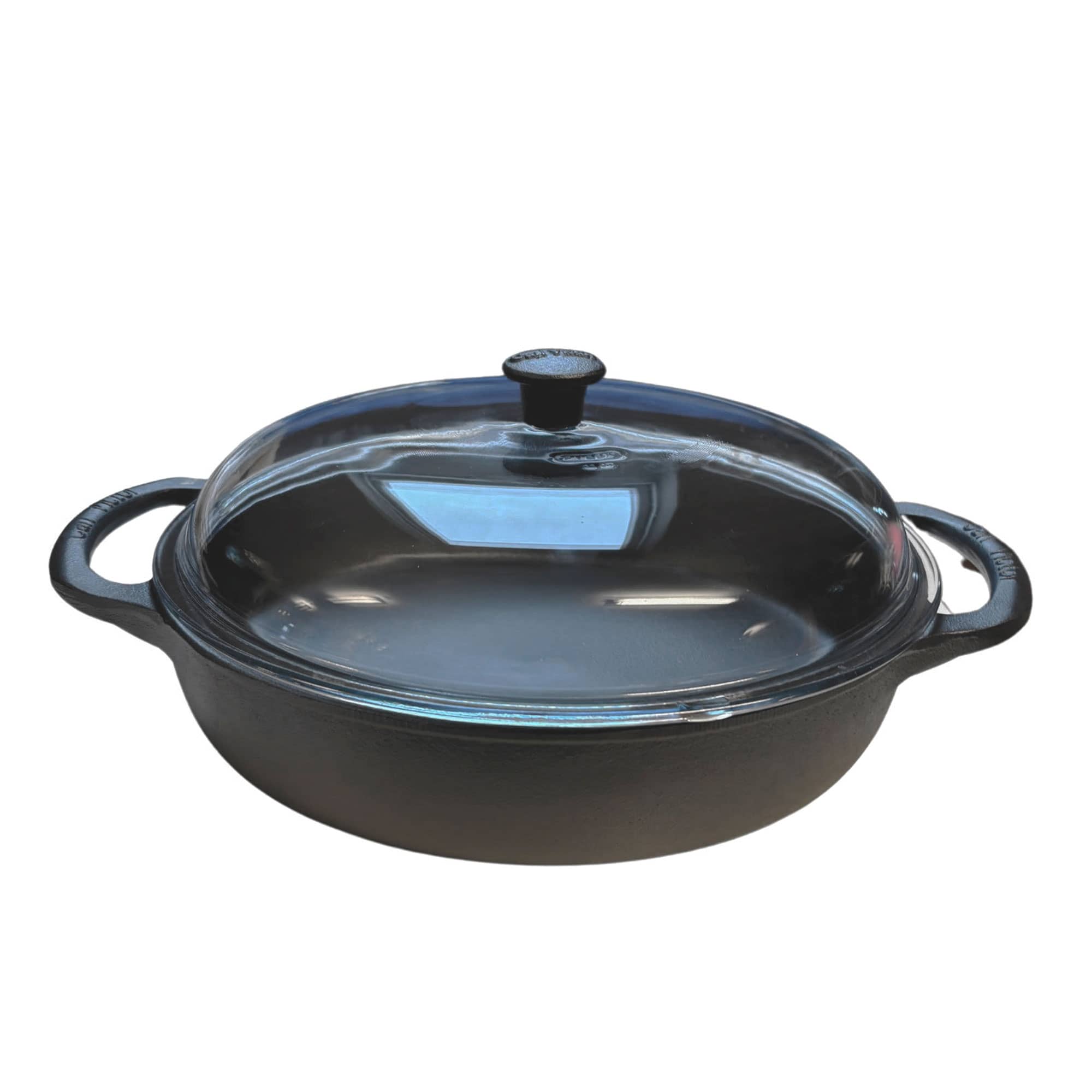 Carl Victor Støbejern Sauterpande med Glaslåg 32 cm