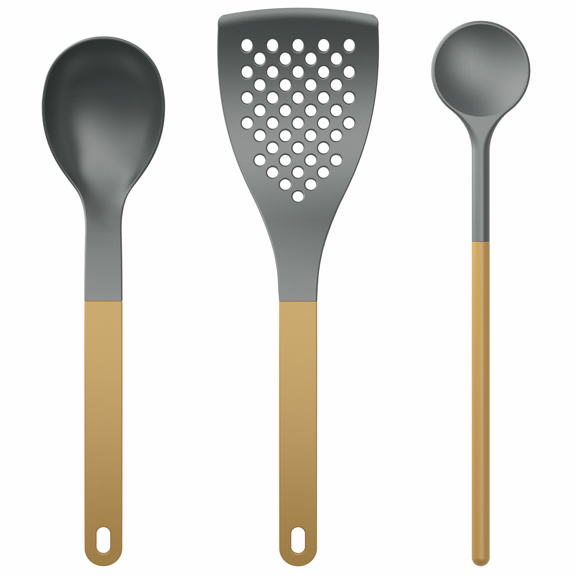 Rosti Optima Køkkenredskabssæt – 3 Dele i Curry Farve