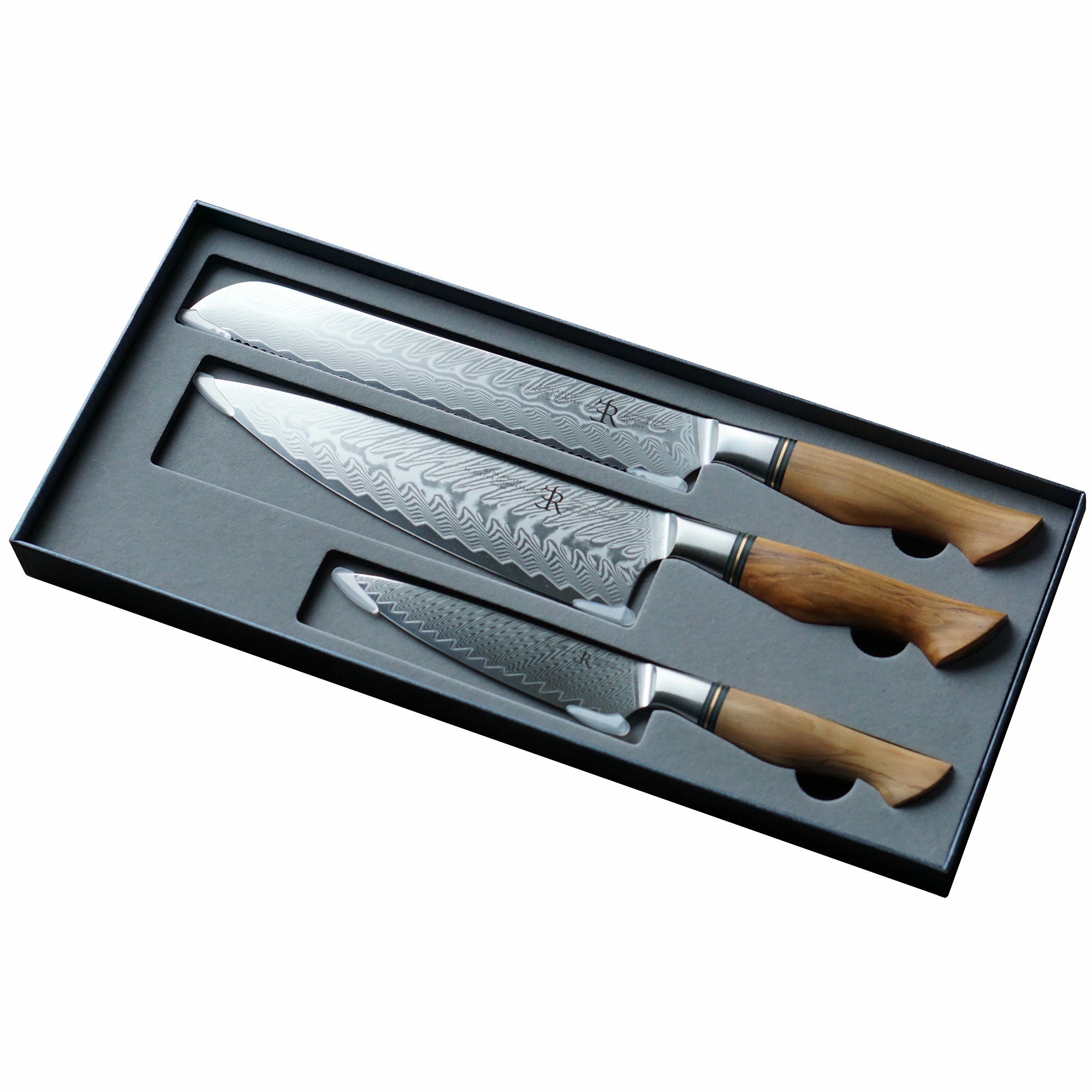 Ryda Knives ST650 Luksus Knivsæt med 3 Alsidige Knive
