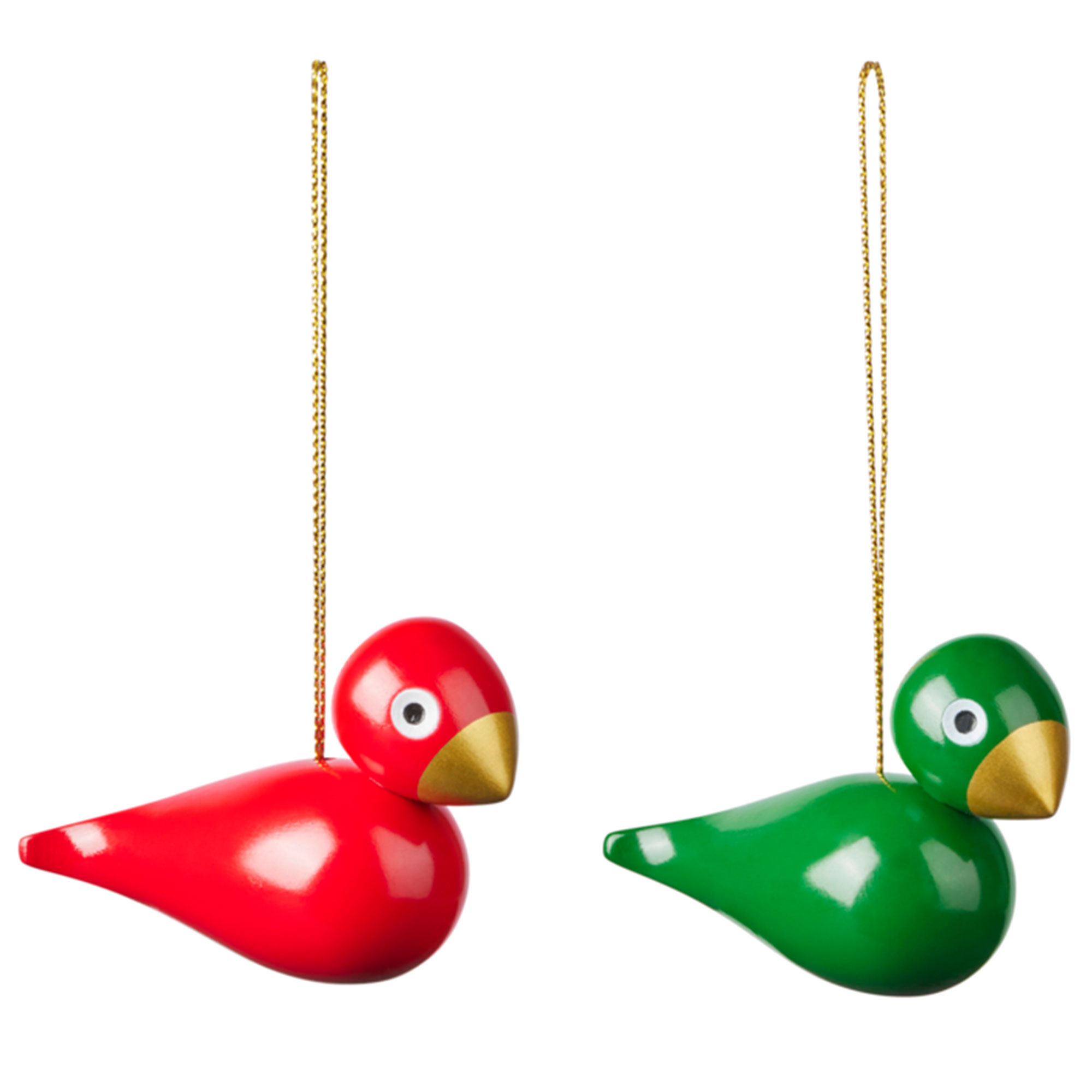 Kay Bojesen Julefugle Rød Grøn - 2 Stk til Jul