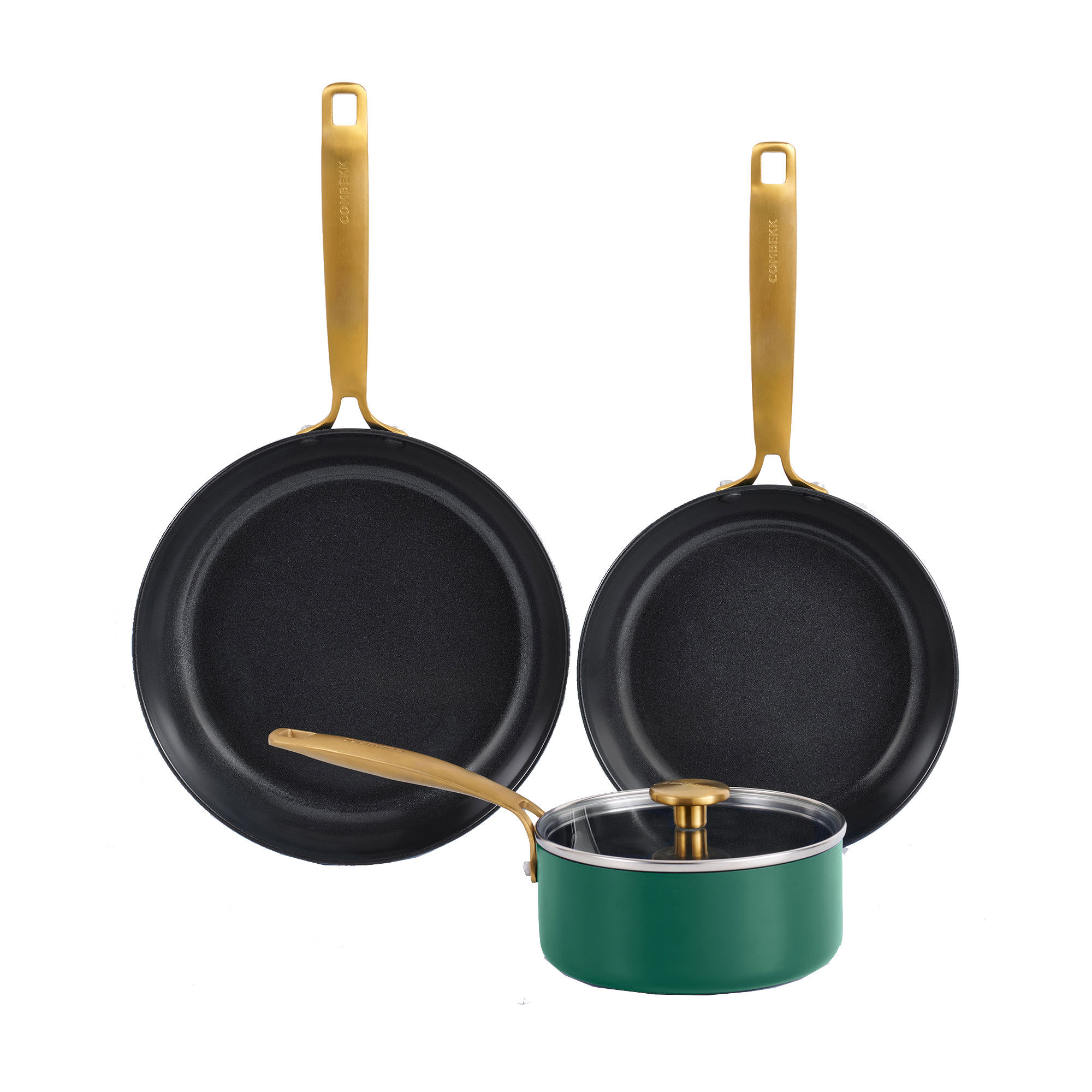 Combekk Stegepande  Og Kasserollesæt 4 Dele  Grøn