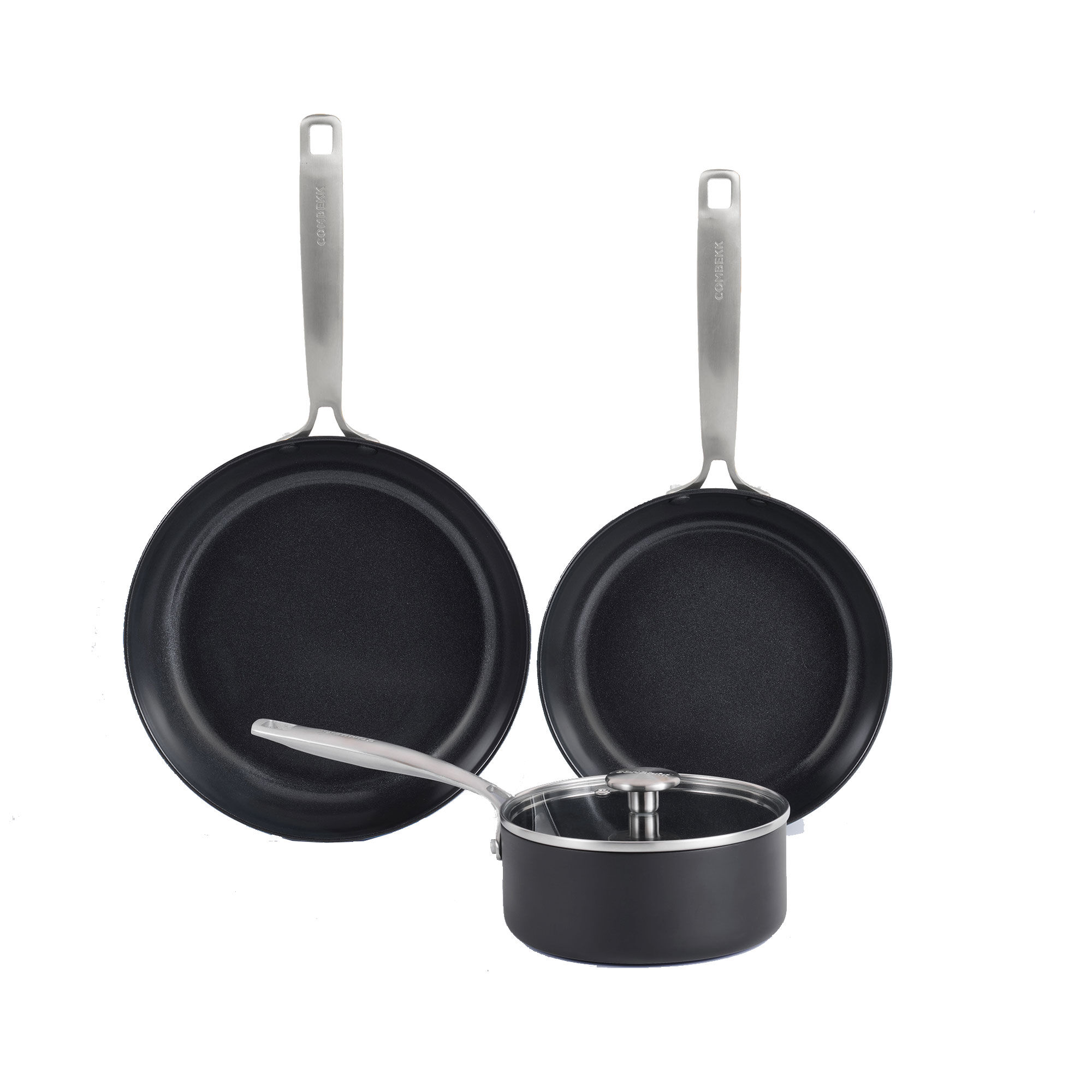 Combekk Stegepande  Og Kasserollesæt 4 Dele  Sort