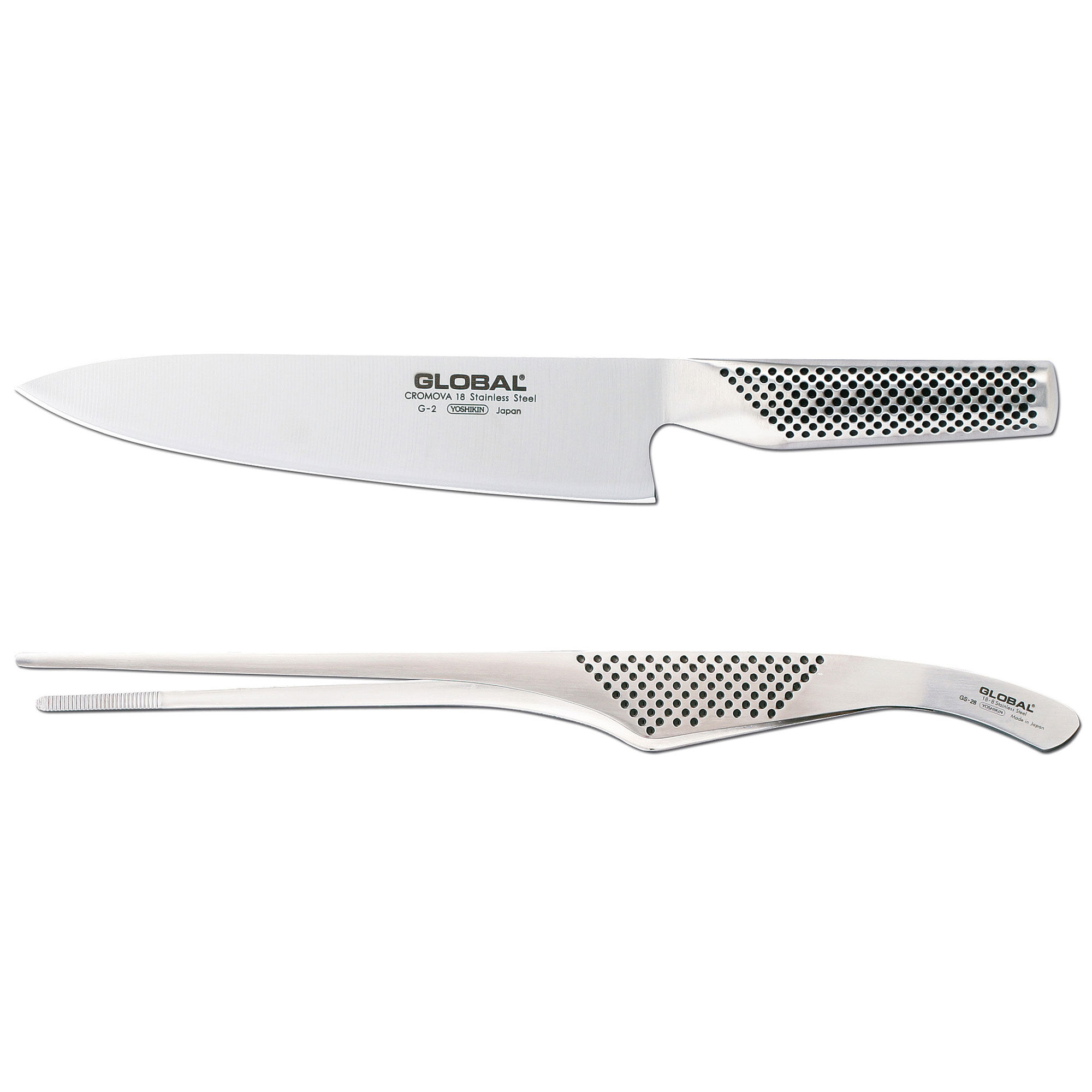 Global Knivsæt 2 Deles  G 2 Kokkekniv   Gs 28 Madpincet